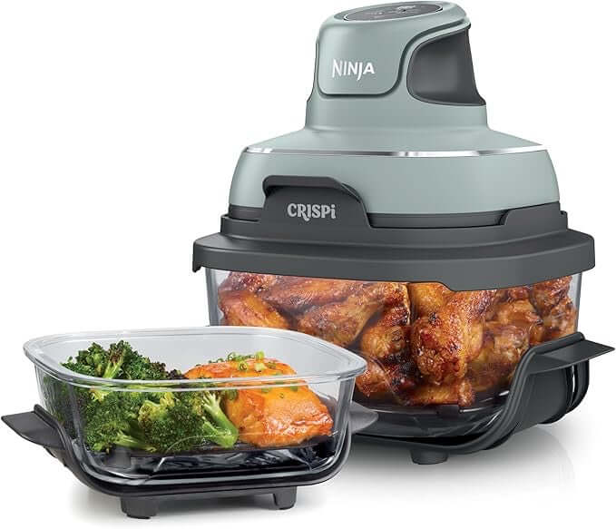 Ninja Crispi 4-in-1 Glass Air Fryer 450°F Non-Toxic 4QT & 6-Cup Glass Containers w/Lids