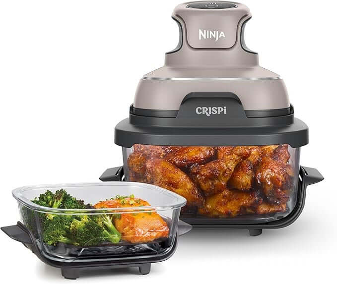 Ninja Crispi 4-in-1 Glass Air Fryer 450°F Non-Toxic 4QT & 6-Cup Glass Containers w/Lids