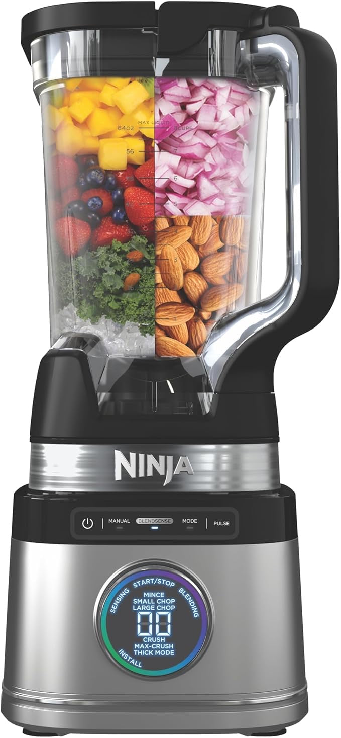 Ninja TB201 Blender – 1800W High-Power Kitchen Blender with 72 oz. Pitcher – Best for Smoothies, Frozen Drinks, Shakes & Veggie Chopping – Black