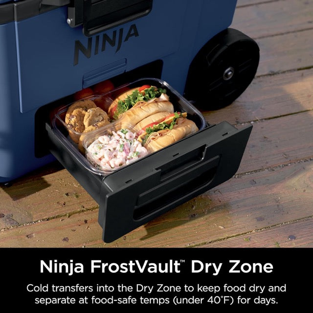 Ninja FrostVault Cooler with Wheels – Insulated Hard Cooler with Temp Dry Storage Drawer
