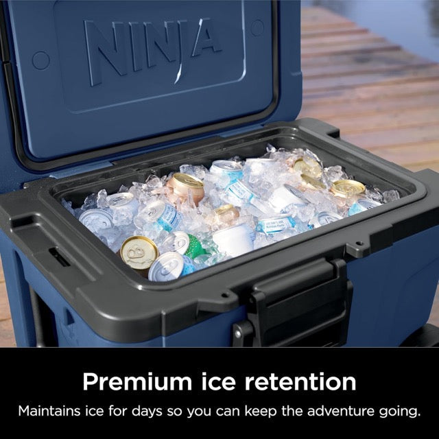 Ninja FrostVault Cooler with Wheels – Insulated Hard Cooler with Temp Dry Storage Drawer
